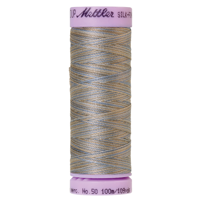 Silk-Finish Multi 50, 100m - Silvery Blues : Reines Baumwollgarn aus 100% langstapliger, ägyptischer Baumwollte von Amann Mettler