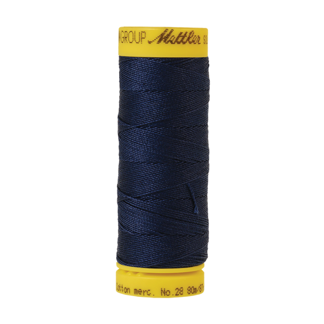 Silk-Finish Cotton 28, 80m - Navy: Reines Baumwollgarn aus 100% langstapliger, ägyptischer Baumwollte von Amann Mettler