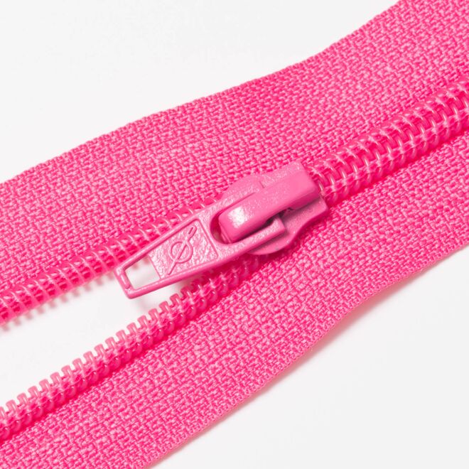 Teilbarer Nylon Reißverschluss, 6mm, neon pink