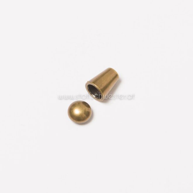 4mm Kordelende "Zylinder" antik gold