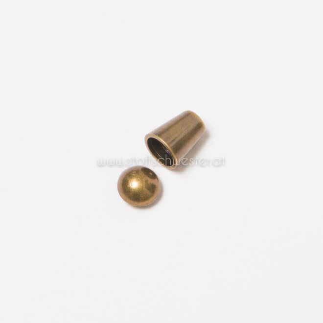5mm Kordelende "Zylinder" antik gold