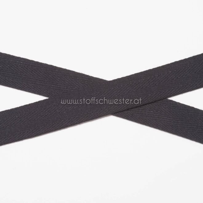 20mm Baumwollköperband schwarz