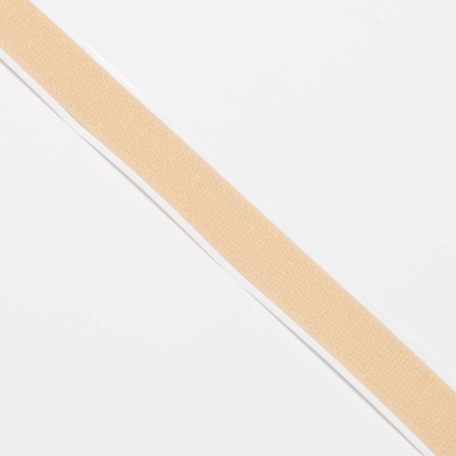 20mm Endlos-Klettverschluss selbstklebend "Hakenband" beige