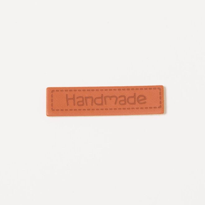 Label "Handmade" braun (Lederimitat)