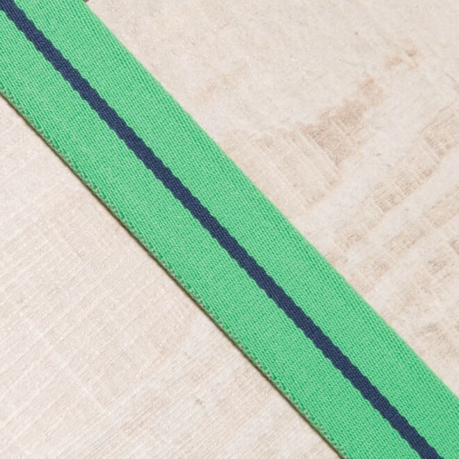 30mm Gurtband "Single Stripe" grün/blau