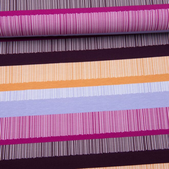Cozy Stripes by lycklig Jersey lila/gelb