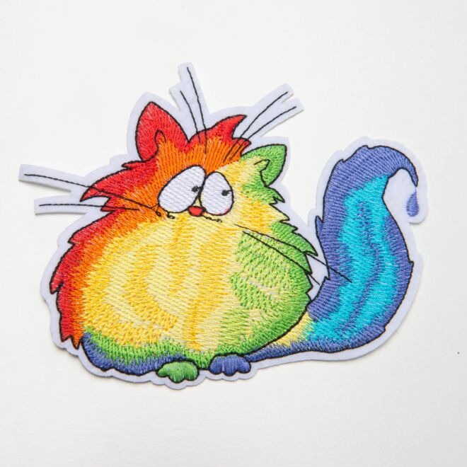 Aufbügler Regenbogen XL Katze