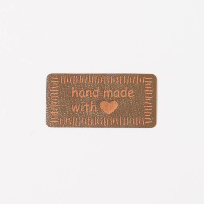 Label "Handmade with love" braun