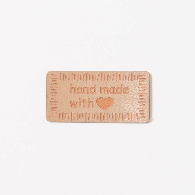 Label "Handmade with love" beige