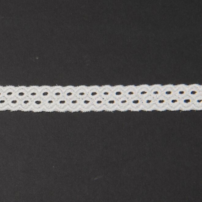 15mm Spitzenband Baumwolle Kreise hellgrau