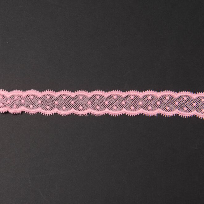 25mm Spitzenband Pünktchen rosa