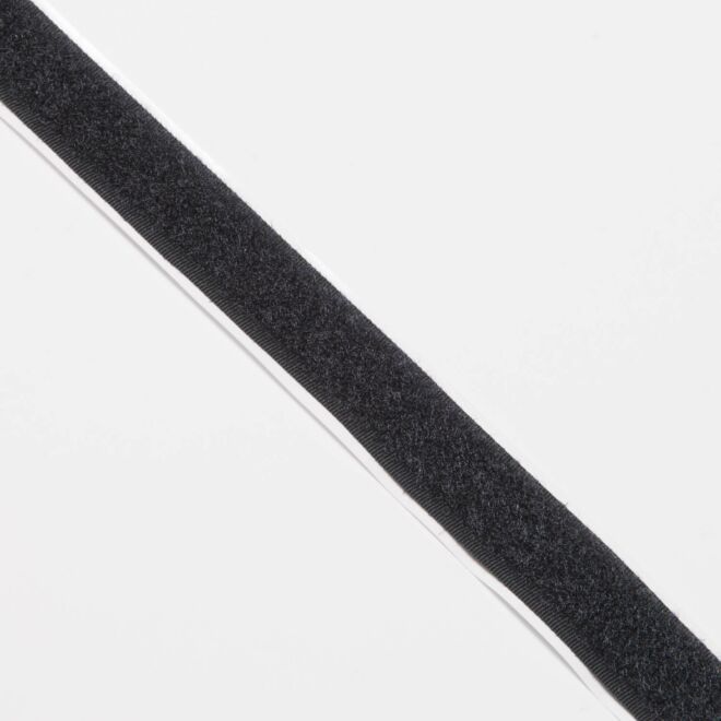 20mm Endlos-Klettverschluss selbstklebend "Flauschband" schwarz 
