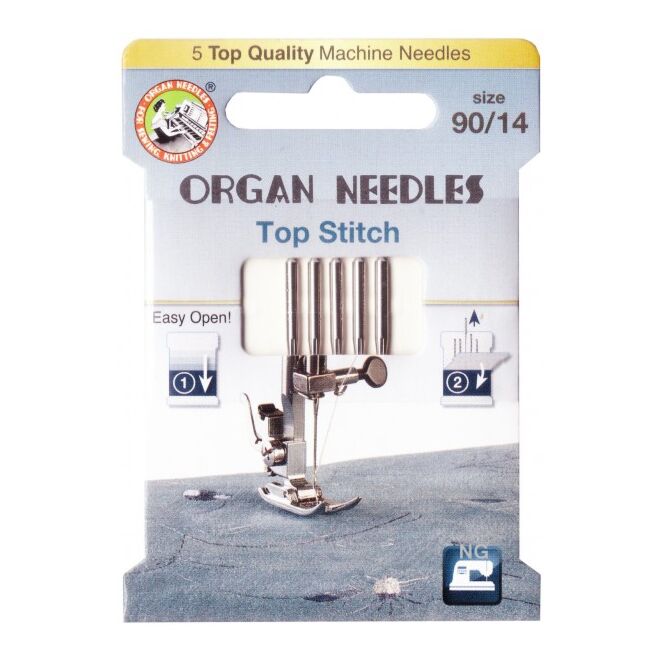 Organ Top Stitch Nadeln 90, 130/705H, Eco Pack