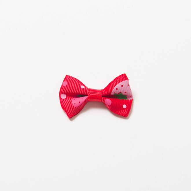 Grosgrain-Schleife Multi 4cm Erdbeeren rot-rosa