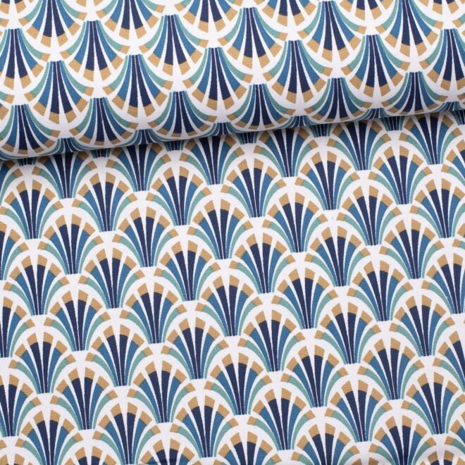 Canvas Art Deco Fächer blau