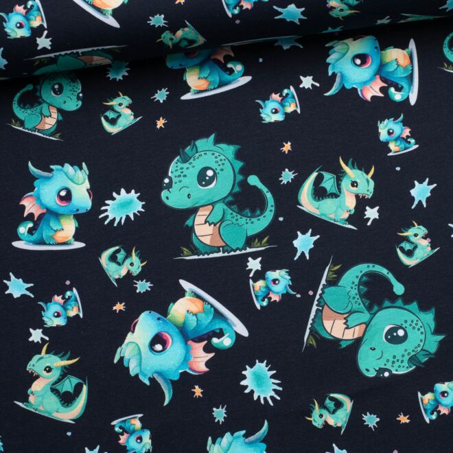 Kleiner Drache Jersey blau