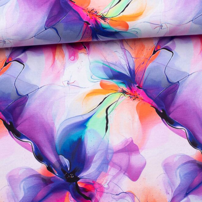French Terry Colourful Aquarell bunt