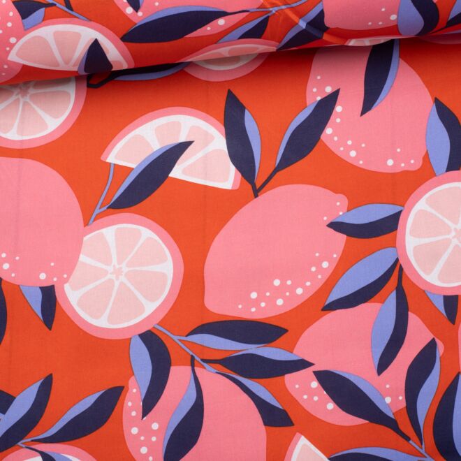 Beschichtete Baumwolle "Pink Lemon"
