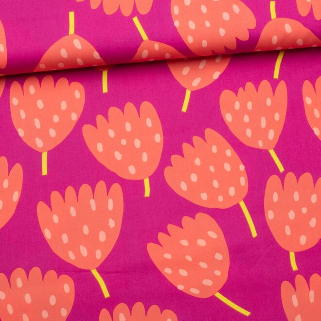 Baumwollwebware "Nerida Tulips" pink