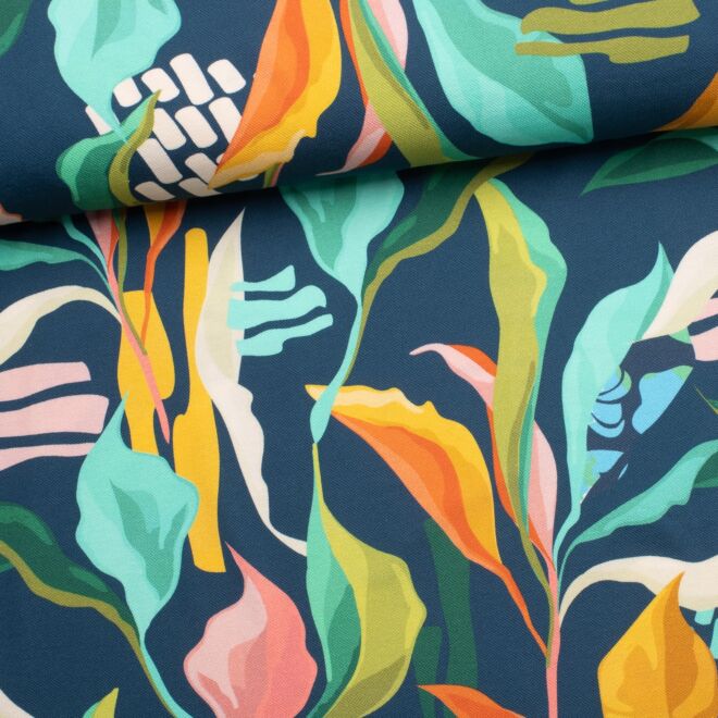 Pique "Malta" Tropical Love dunkelblau