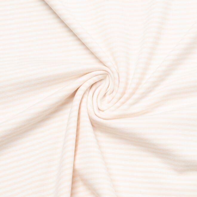 3mm Ringeljersey cremeweiß/weiß