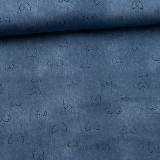 Boobies Jersey Denim-blau