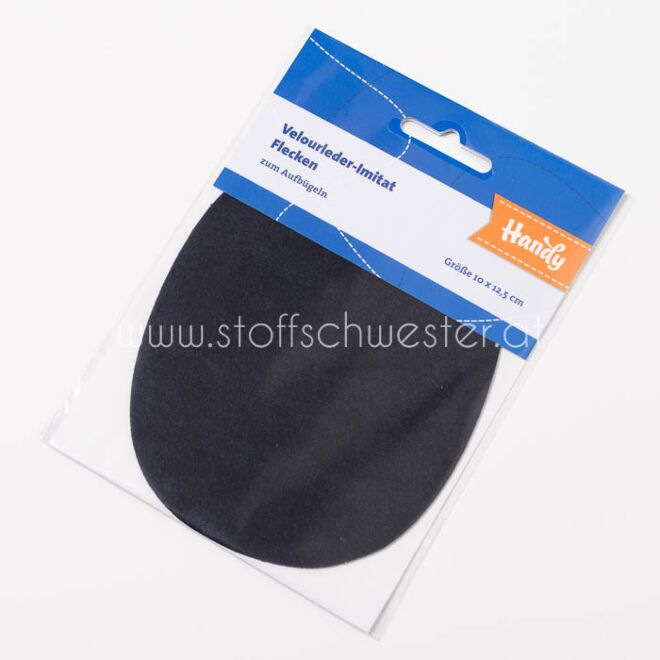 Stoffschwester Flicken Velourleder-Imitat dunkelblau