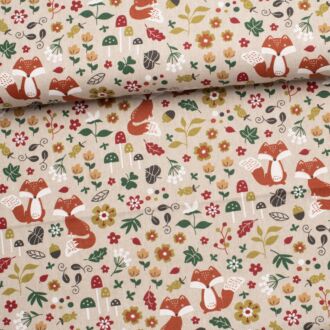 Dekostoff Little Autumn Foxes