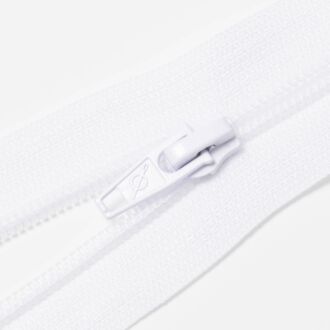 Teilbarer Nylon Reißverschluss, 6mm, weiß
