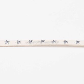 7mm Kunstwildlederband mit Sternen creme