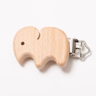 Holz-Schnuller-Clip Elefant