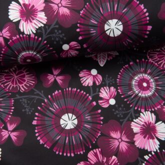 Fiete Herbstblumen Softshell pink/schwarz
