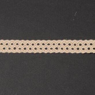15mm Spitzenband Baumwolle Kreise beige