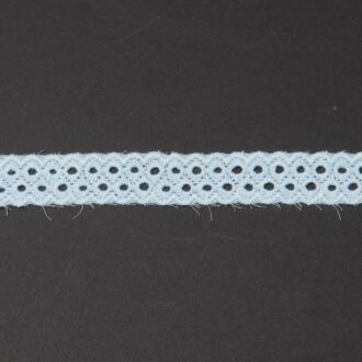 15mm Spitzenband Baumwolle Kreise hellblau