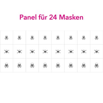 *SALE* Maskenstoff-Panel Skulls weiß (24 Masken)